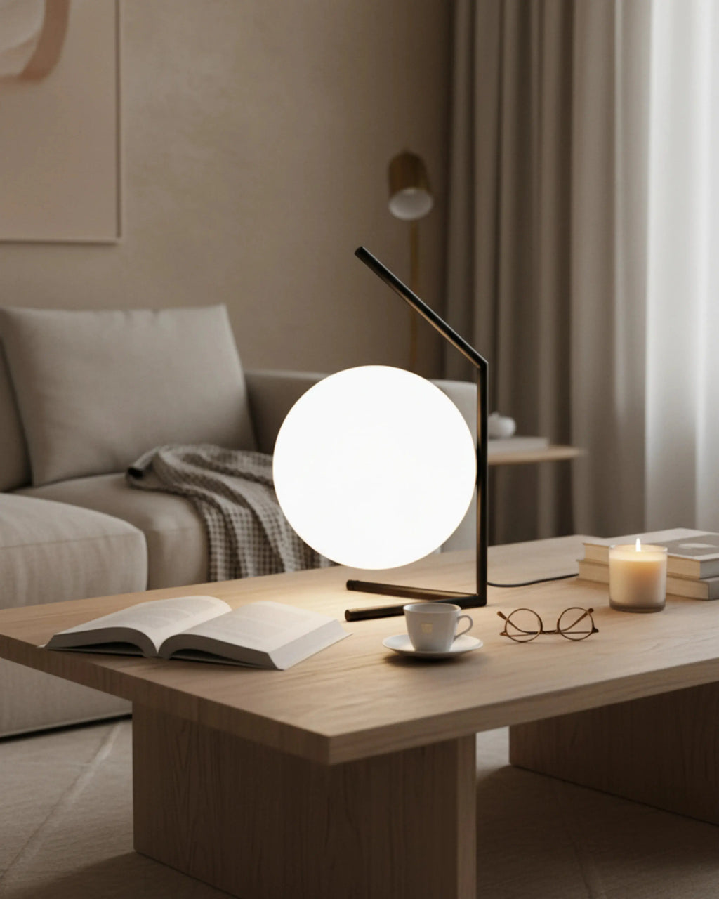 ENNA designer table lamp displayed on a designer desk in a Sydney home — DecoHarmonie