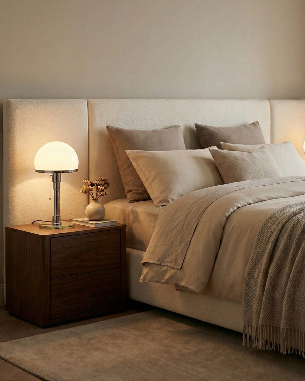 DOLIA designer table lamp in a warm, considered living room setting — DecoHarmonie