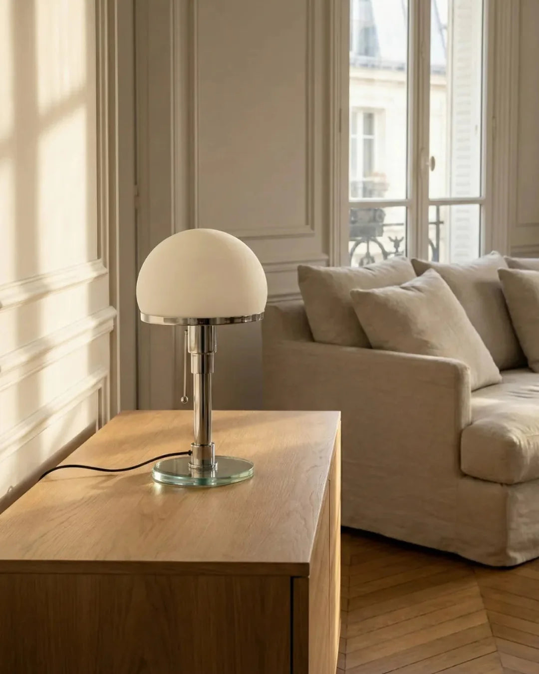 DOLIA designer table lamp styled in a minimalist Australian interior — DecoHarmonie