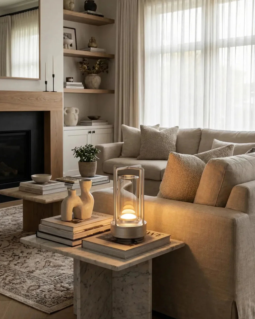 RUNA cordless designer table lamp displayed on a designer desk in a Sydney home — DecoHarmonie