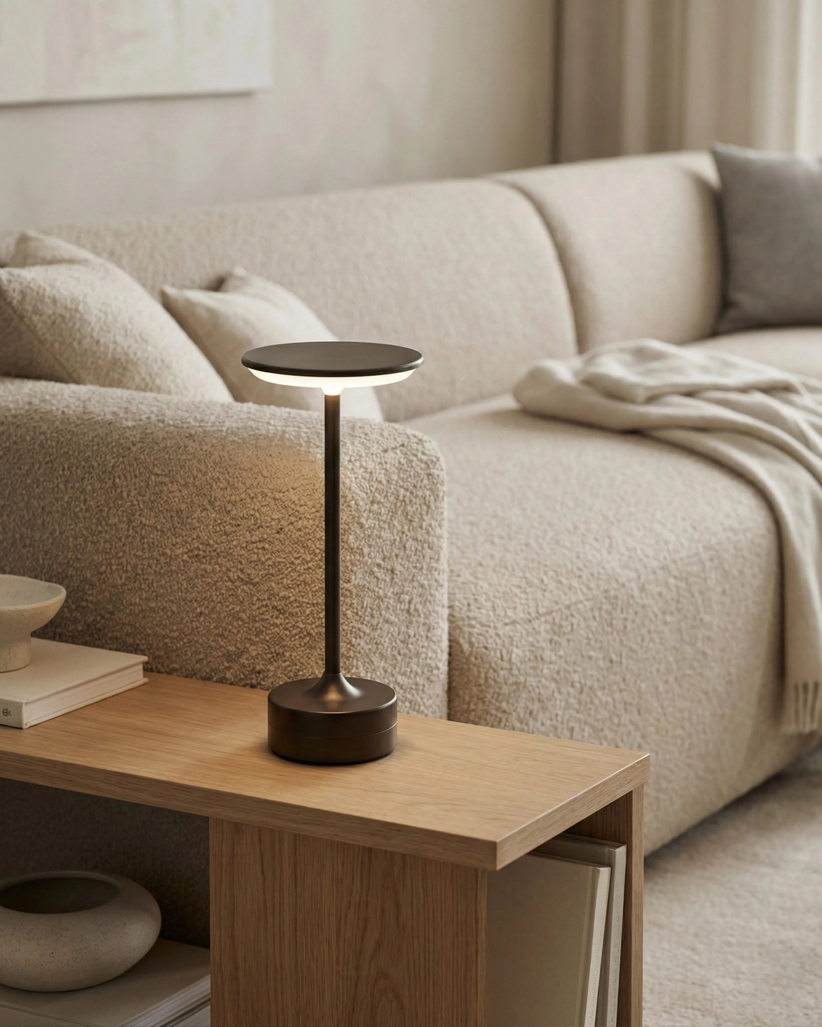 LORA cordless designer table lamp styled in a minimalist Australian interior — DecoHarmonie