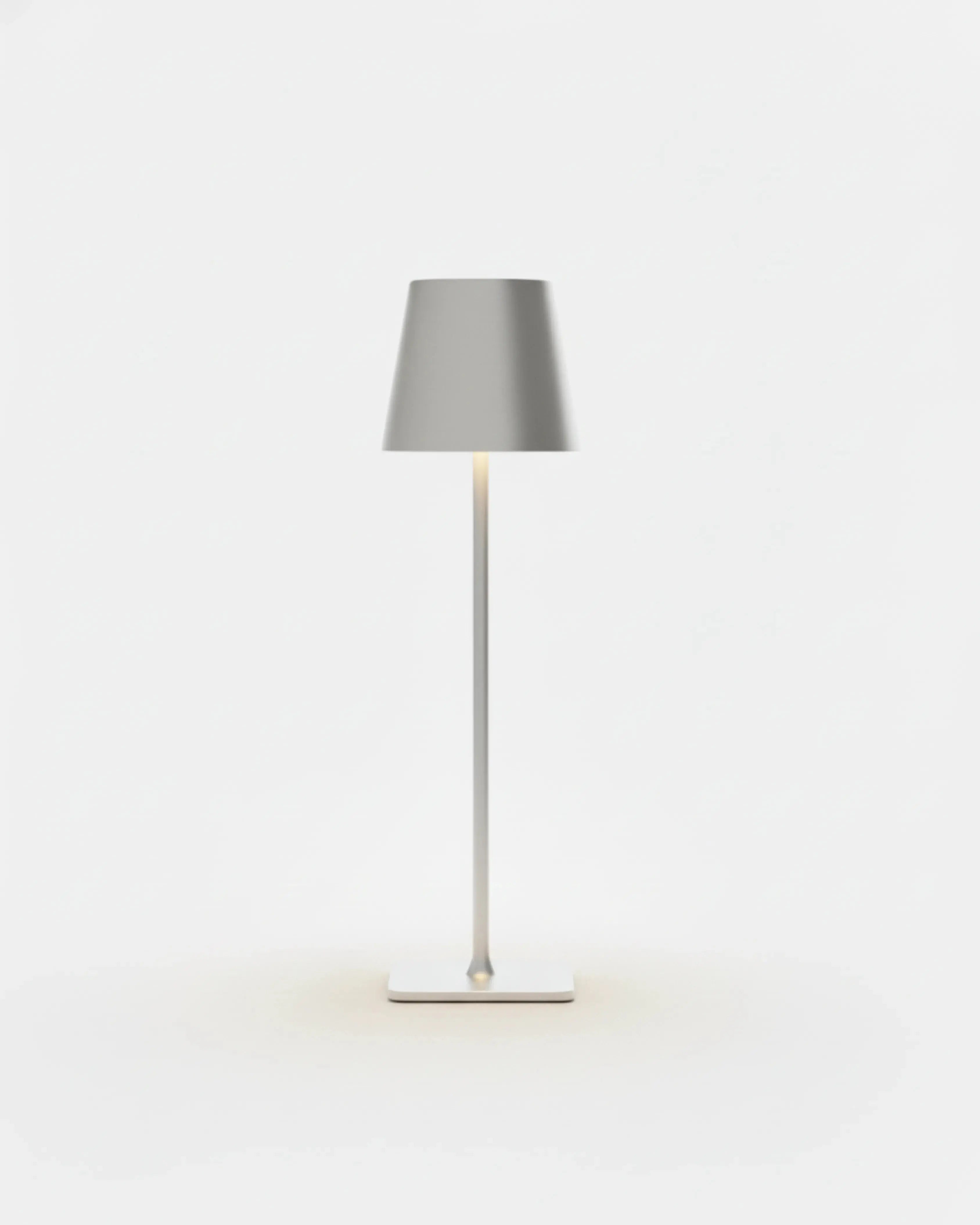 FREY cordless designer table lamp in silver — wireless rechargeable lamp | DecoHarmonie Australia