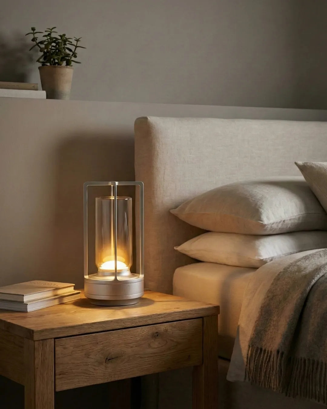 RUNA cordless designer table lamp styled in a minimalist Australian interior — DecoHarmonie