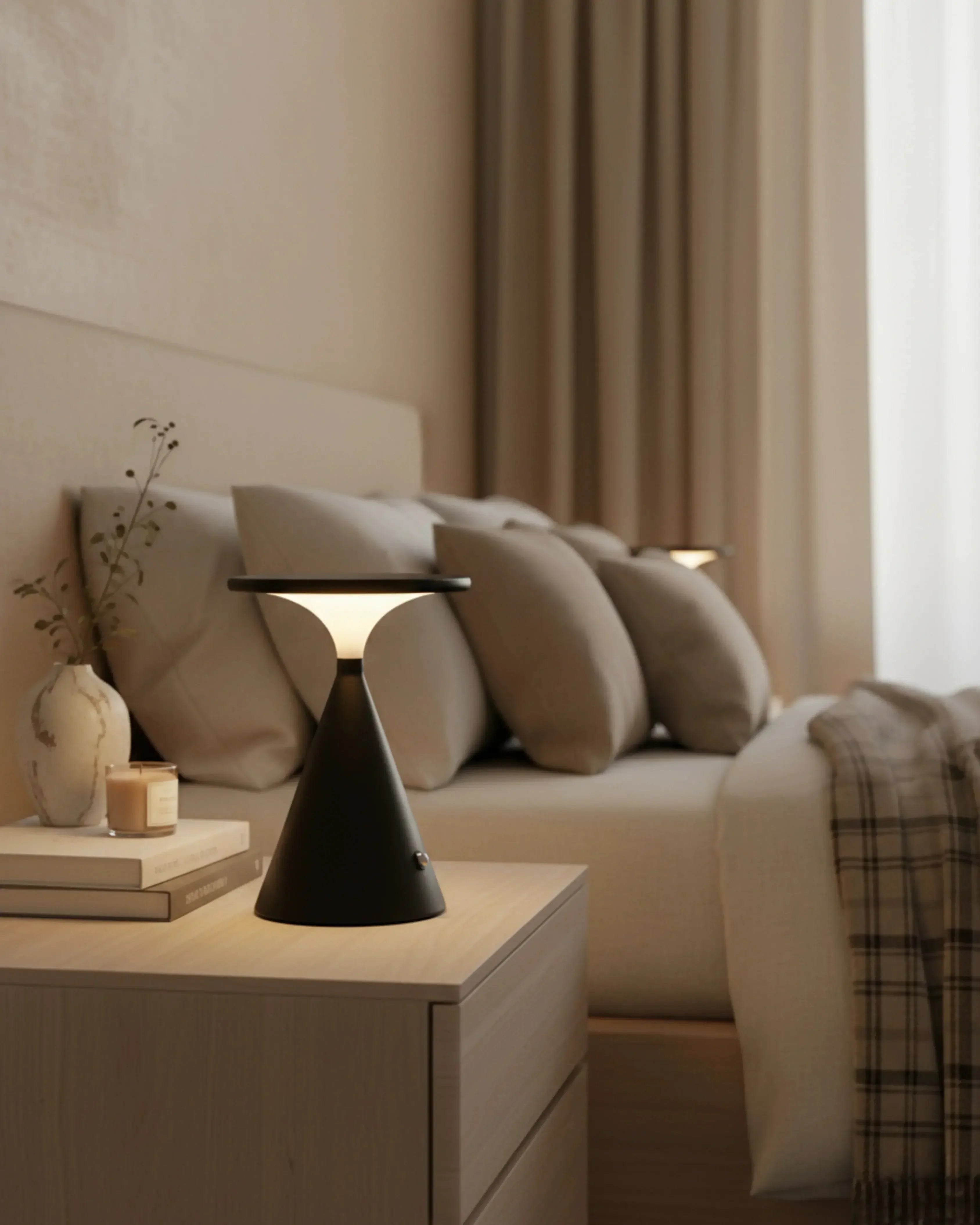 VEGA cordless designer table lamp displayed on a designer desk in a Sydney home — DecoHarmonie