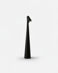 NORA cordless table lamp, sculptural matte black tapered tower with angled spotlight head, rechargeable designer | DecoHarmonie
