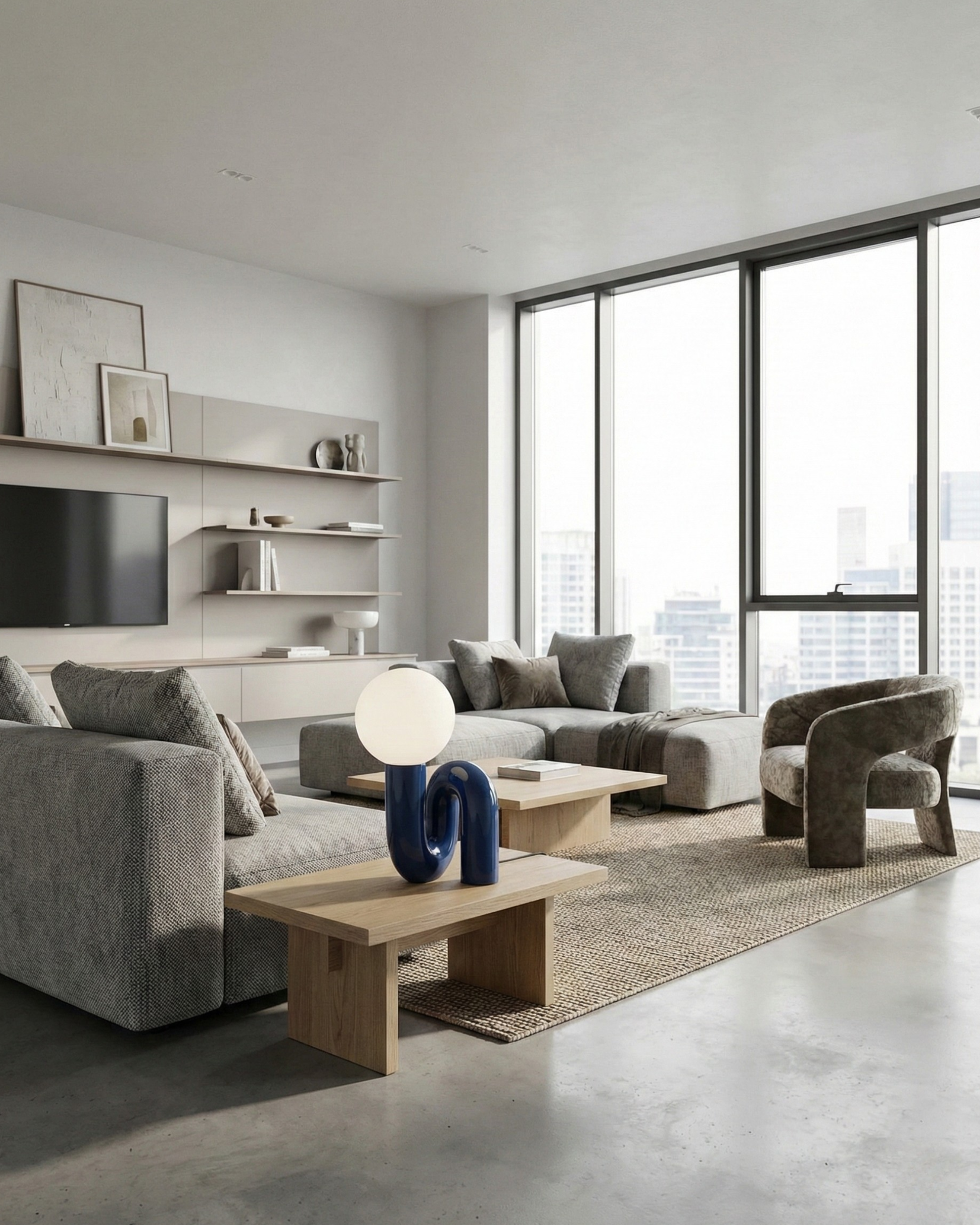 ARCA designer table lamp in a warm, considered living room setting — DecoHarmonie