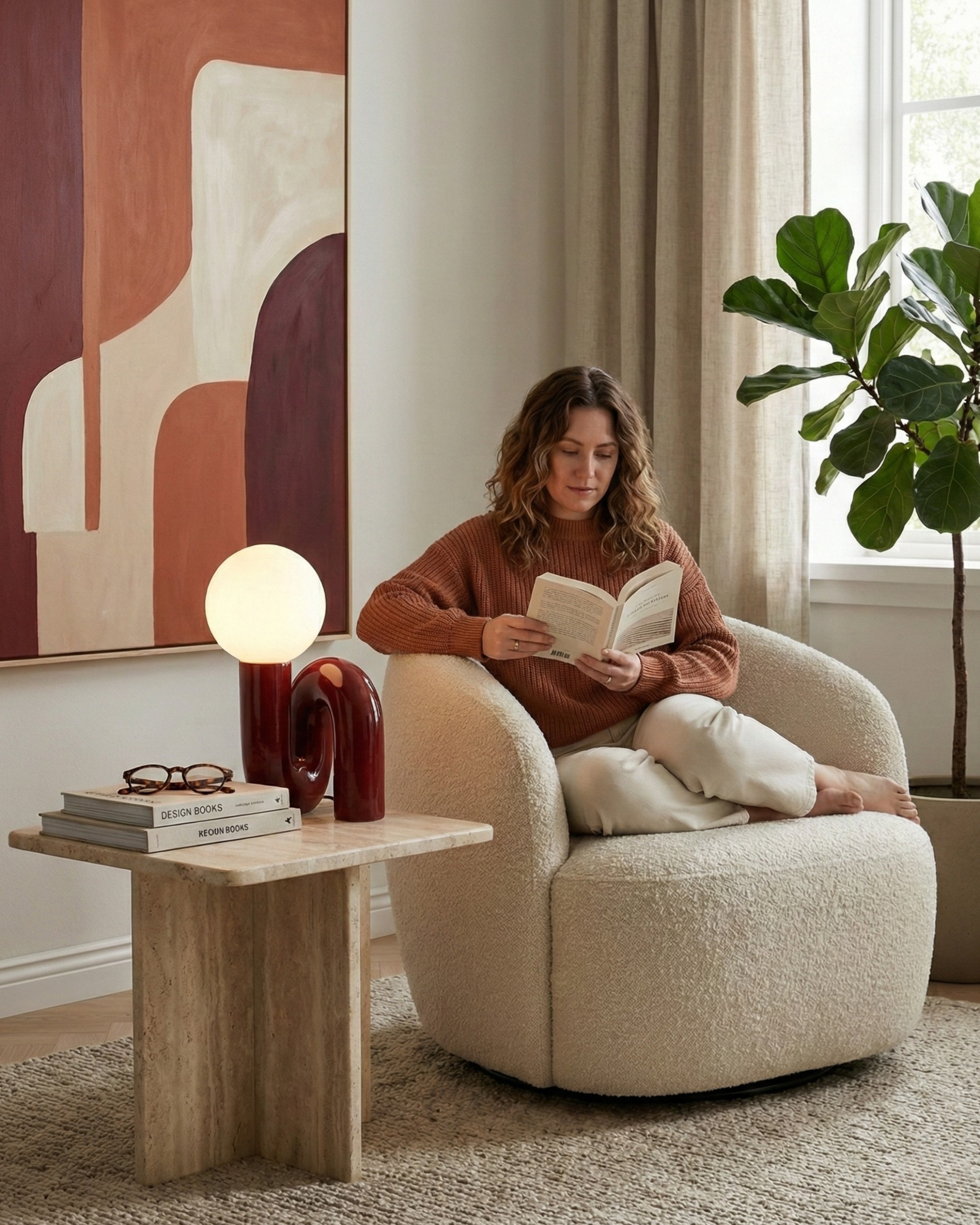 ARCA designer table lamp styled in a minimalist Australian interior — DecoHarmonie