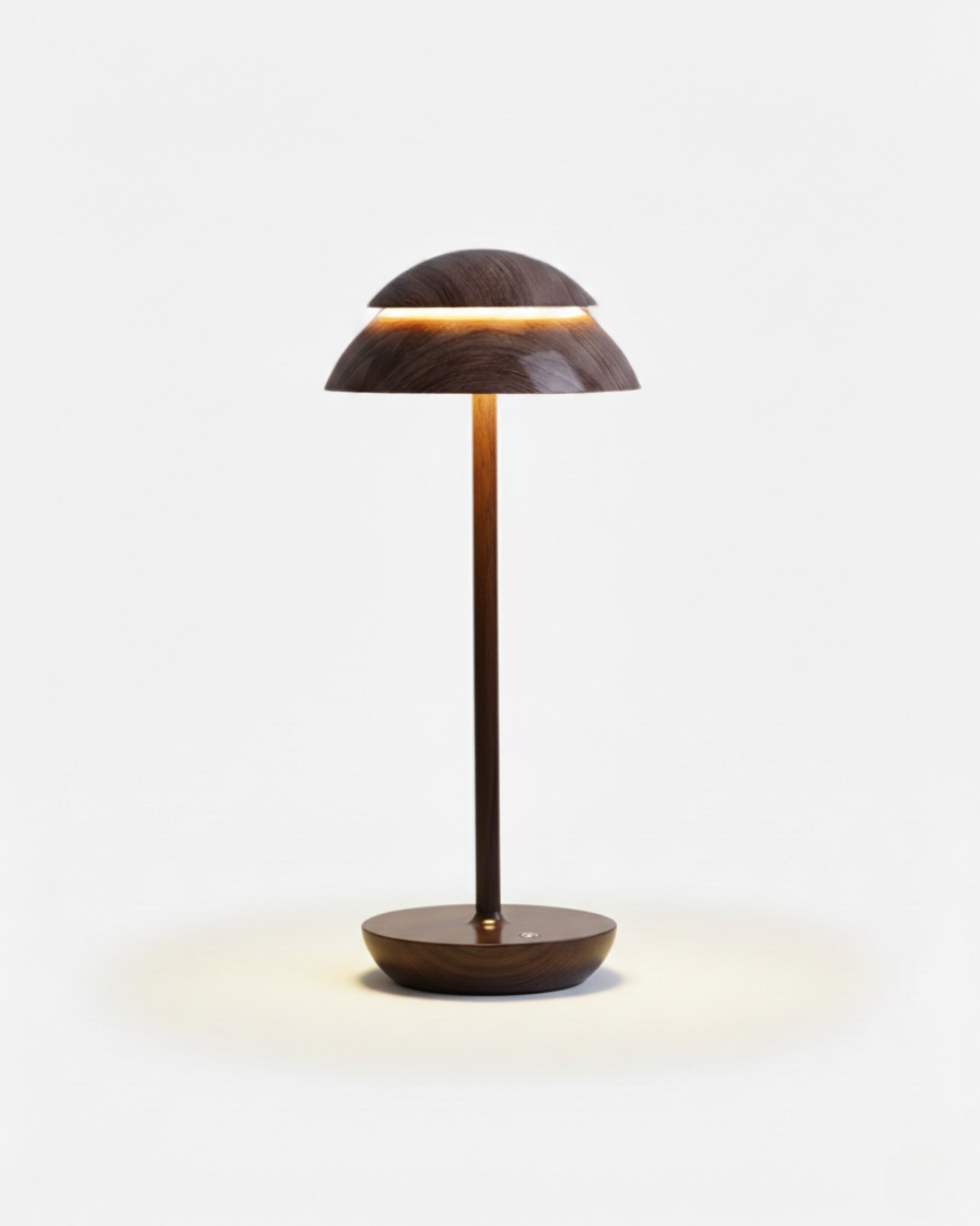 DESKA cordless designer table lamp in dark wood — wireless rechargeable lamp | DecoHarmonie Australia