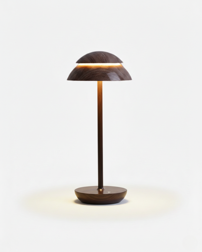 DESKA cordless designer table lamp in dark wood — wireless rechargeable lamp | DecoHarmonie