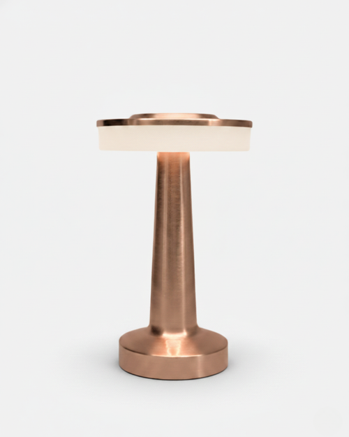 KARO cordless designer table lamp in rose gold — wireless rechargeable lamp | DecoHarmonie Australia