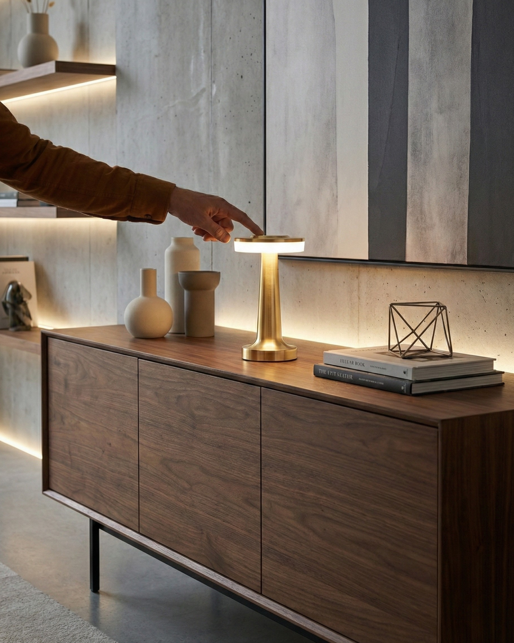 KARO cordless designer table lamp displayed on a designer desk in a Sydney home — DecoHarmonie