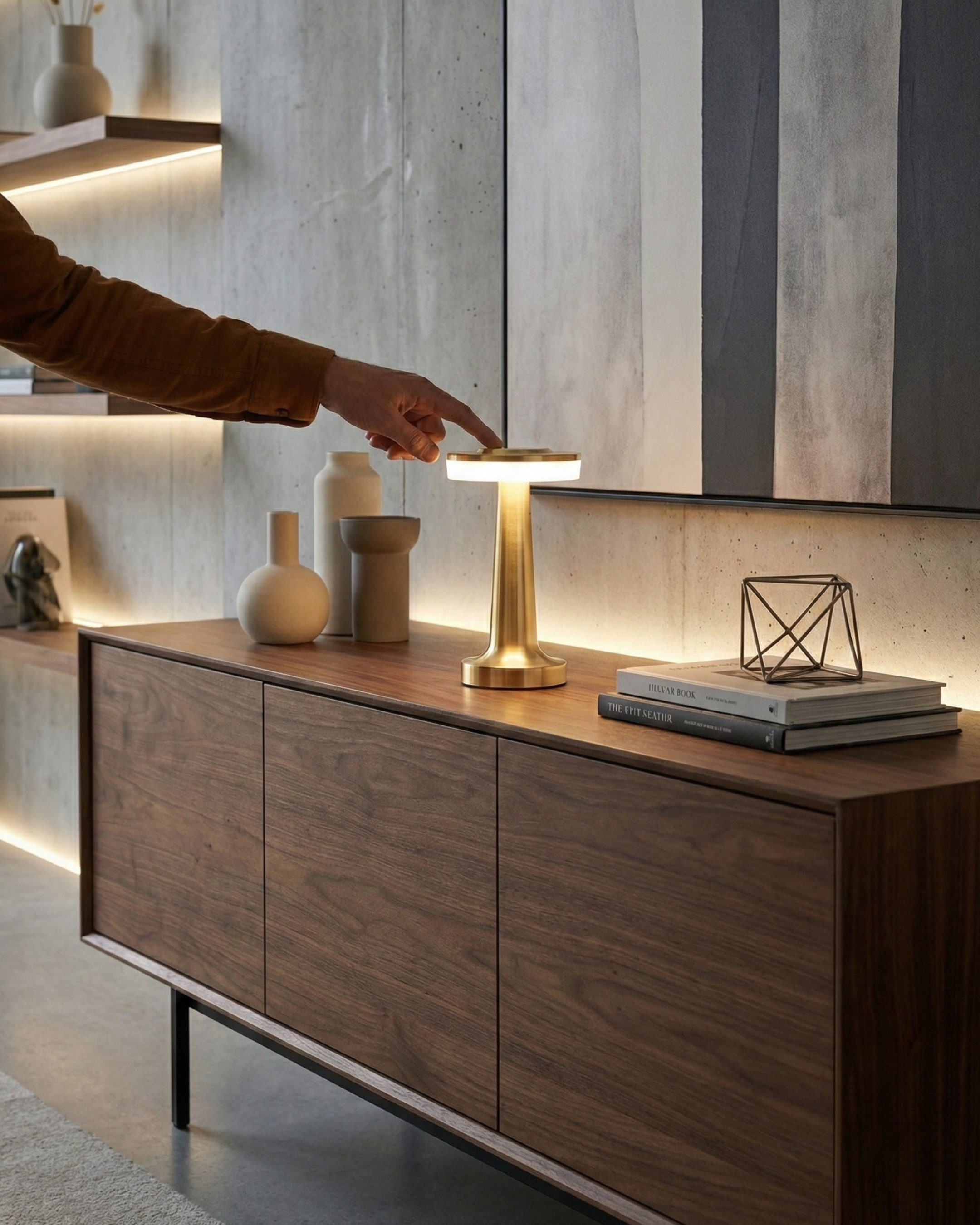 KARO cordless designer table lamp displayed on a designer desk in a Sydney home — DecoHarmonie