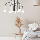 Avi Suspension Multi Simple, Métal/Verre, Noir/Rouge/Or, Chambre à Coucher/Salon