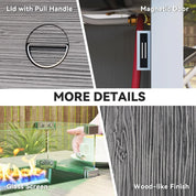 Gas Fire Pit Table, 50,000 BTU, Dark Grey with Cover and Glass Screen