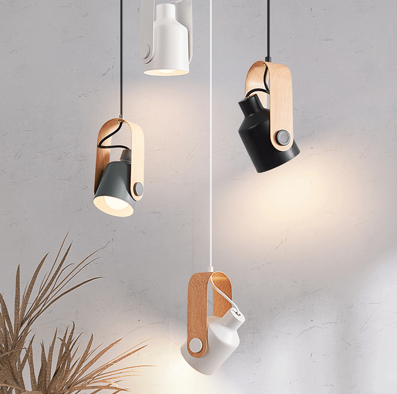 Pendant Light Wood Metal - SYNDEX | Elegant Lighting