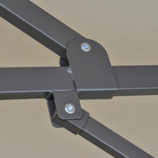 Double-Sided Sun Umbrella Canopy 4.6m Crank Shade with Cross Base, Khaki