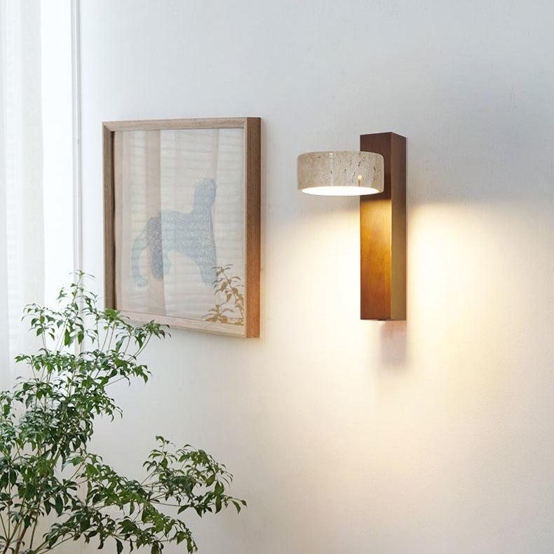 Wall Light Travertine Wood - ALKANE | Serene Glow