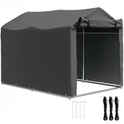 Octagonal Garden Gazebo, 8-Sided, 6.8×5 m, White Heavy Duty Metal Frame Outdoor Marquee Party & Wedding Canopy