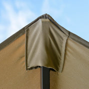 Double-Sided Sun Umbrella Canopy 4.6m Crank Shade with Cross Base, Khaki