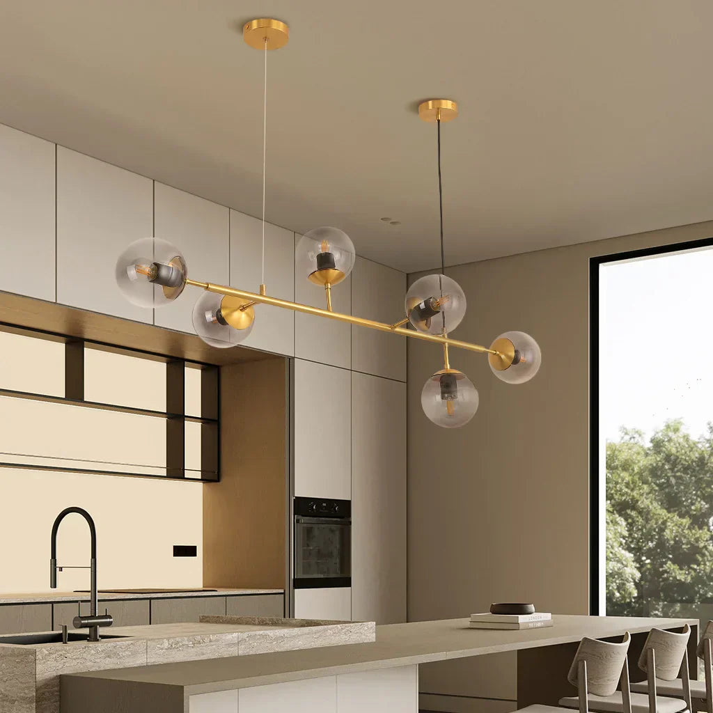 Pendant Light Glass Brass - KORVEX | Elegant Ambiance