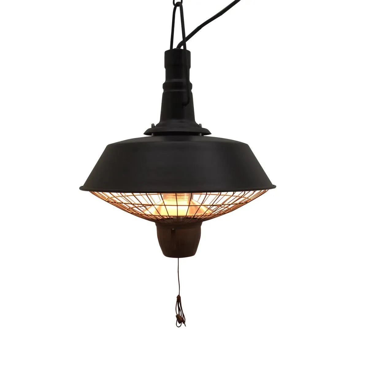 Outdoor Ceiling Mounted Halogen Electric Heater 2100W Hanging Patio Garden Warmer Light, Black
