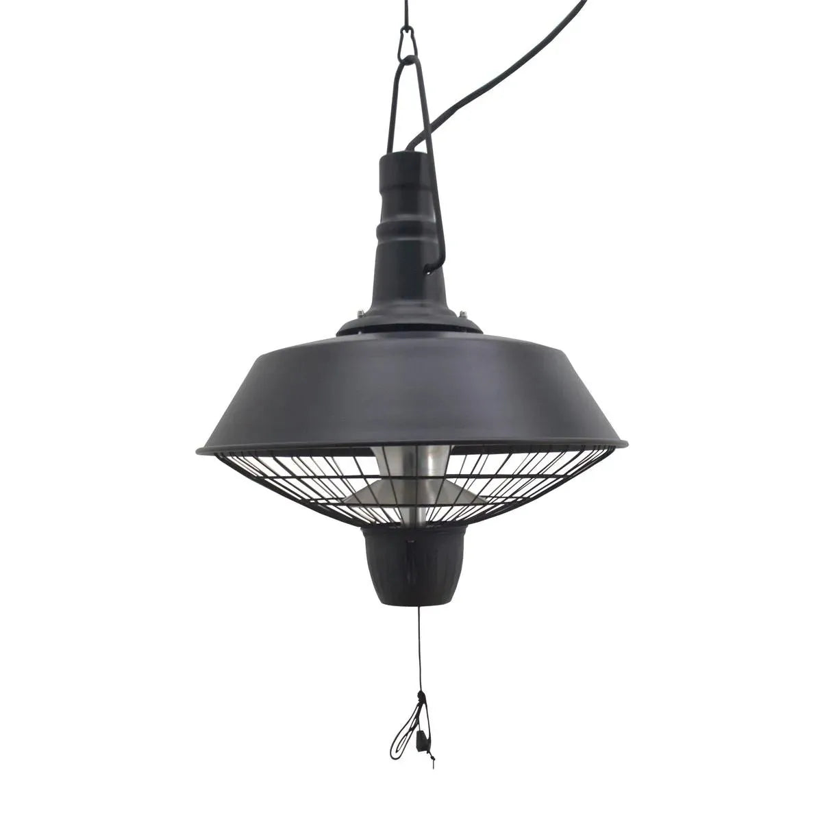 Outdoor Ceiling Mounted Halogen Electric Heater 2100W Hanging Patio Garden Warmer Light, Black