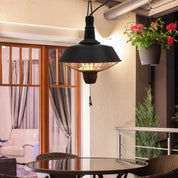 Outdoor Ceiling Mounted Halogen Electric Heater 2100W Hanging Patio Garden Warmer Light, Black