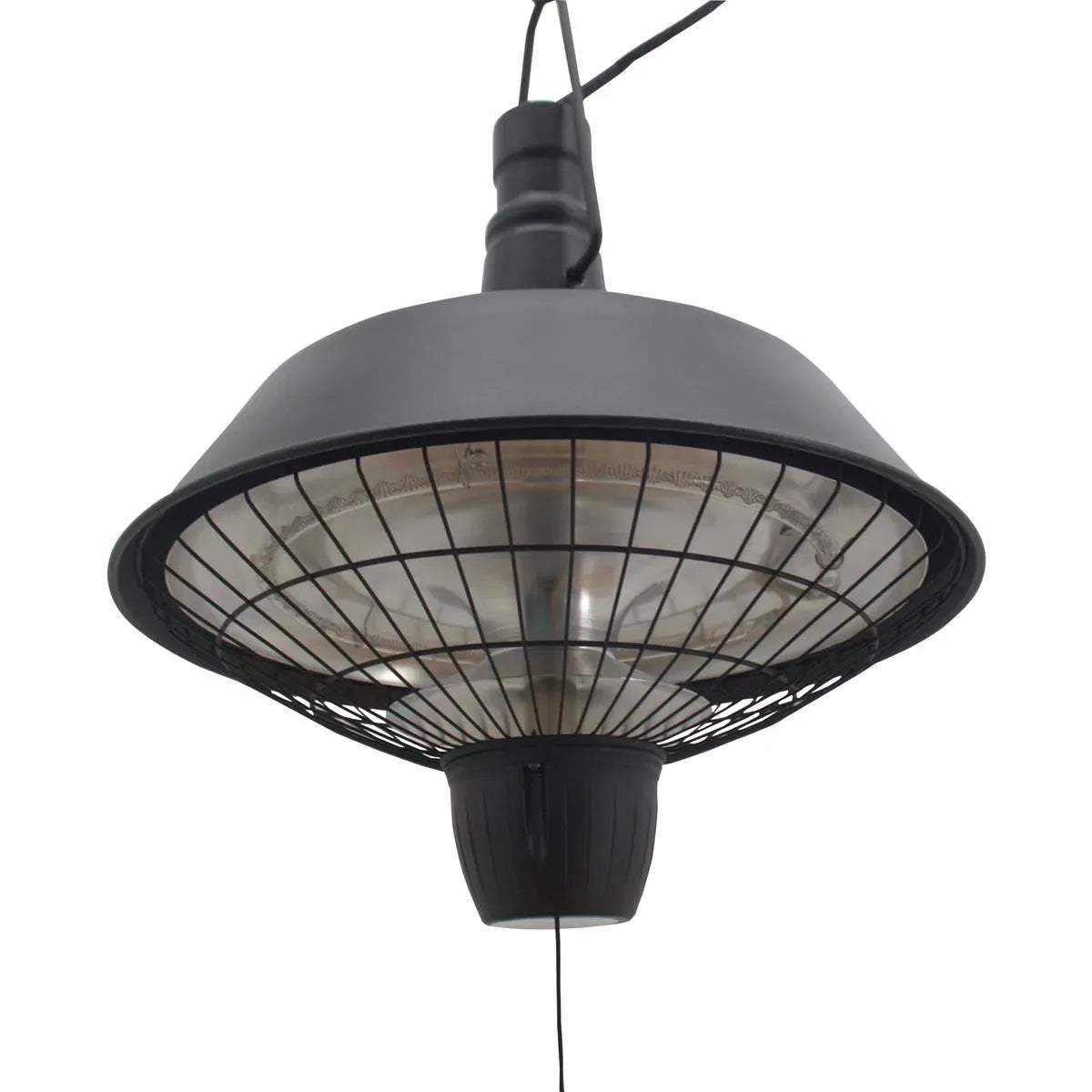 Outdoor Ceiling Mounted Halogen Electric Heater 2100W Hanging Patio Garden Warmer Light, Black