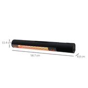 Outdoor Patio Garden Warmer 1500W Wall Mounted Electric Infrared Halogen Heater with Remote Control, Black