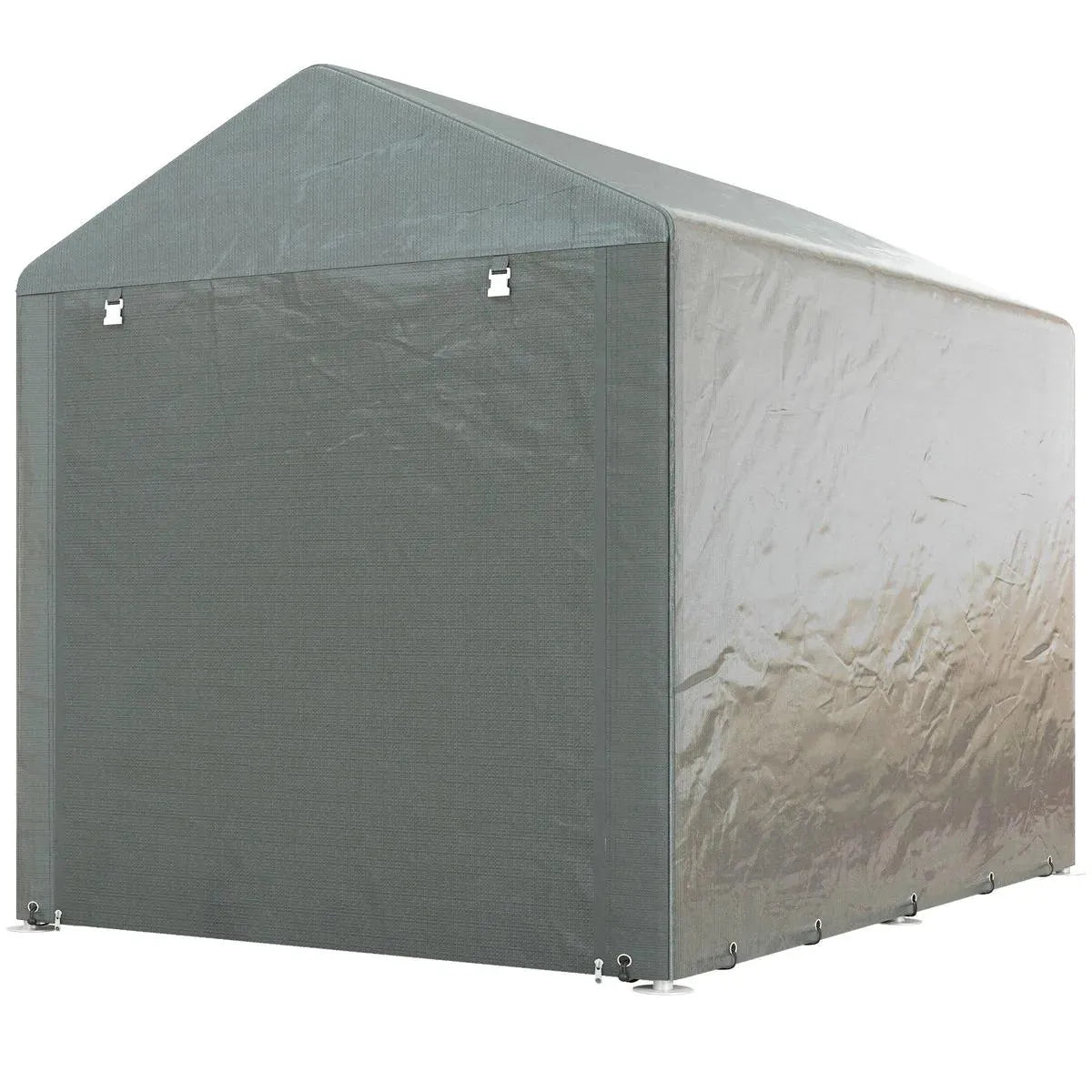 Octagonal Garden Gazebo, 8-Sided, 6.8×5 m, White Heavy Duty Metal Frame Outdoor Marquee Party & Wedding Canopy