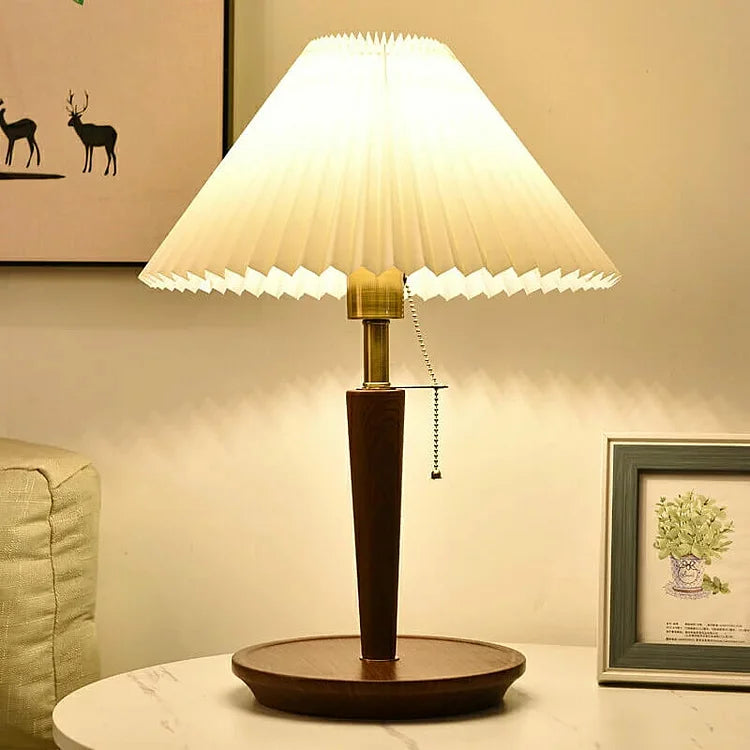 Table Lamp Pleated Wood - IONAXX | Warm Ambiance