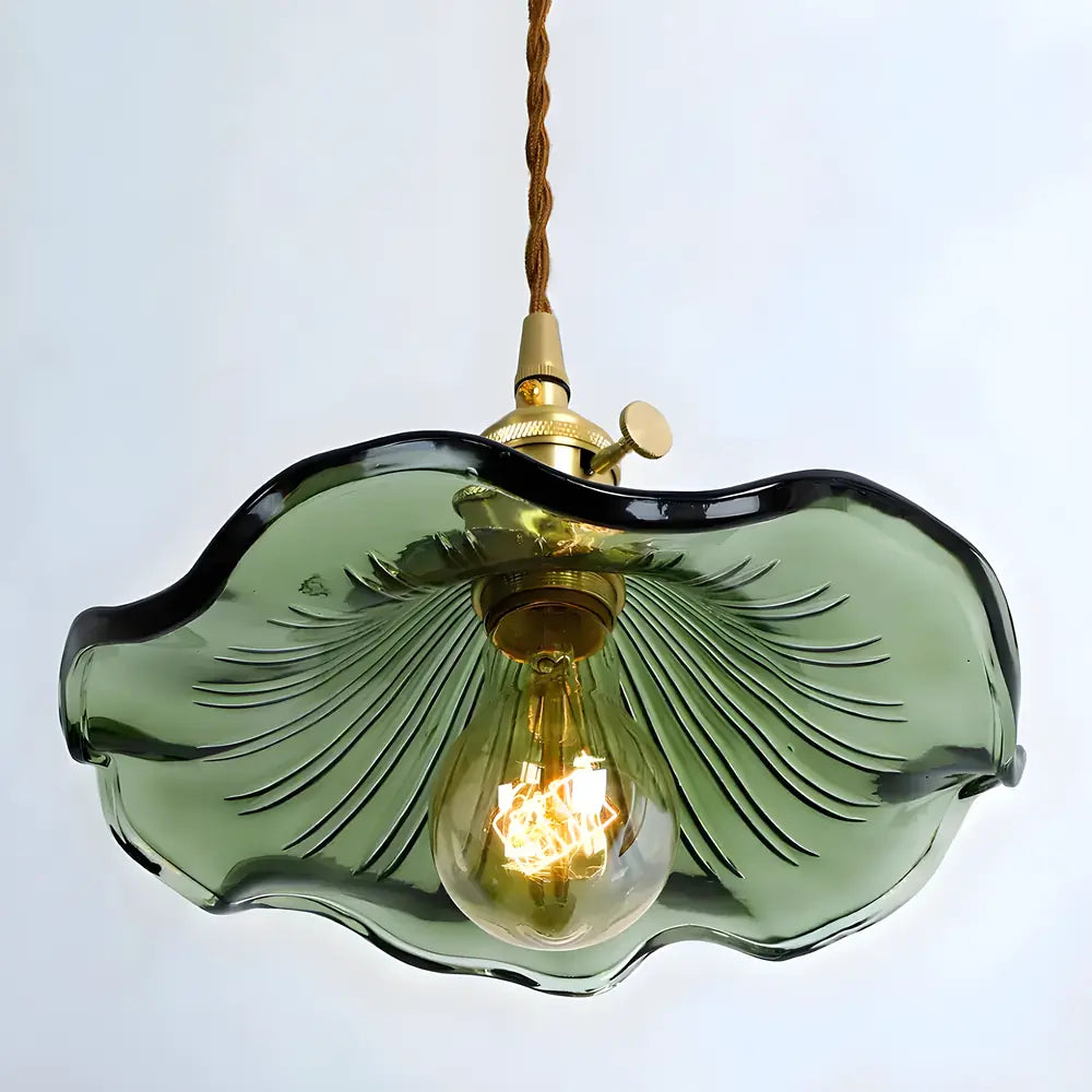Pendant Light Green Glass Brass - SENZOR | Elegant Ambiance -opt