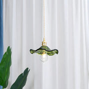Pendant Light Green Glass Brass - SENZOR | Elegant Ambiance -opt