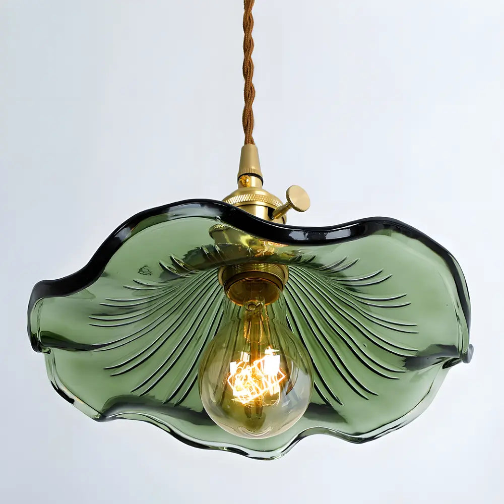 Pendant Light Green Glass Brass - SENZOR | Elegant Ambiance -opt
