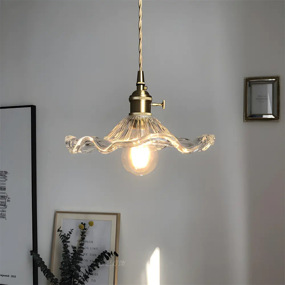 Pendant Light Green Glass Brass - SENZOR | Elegant Ambiance -opt
