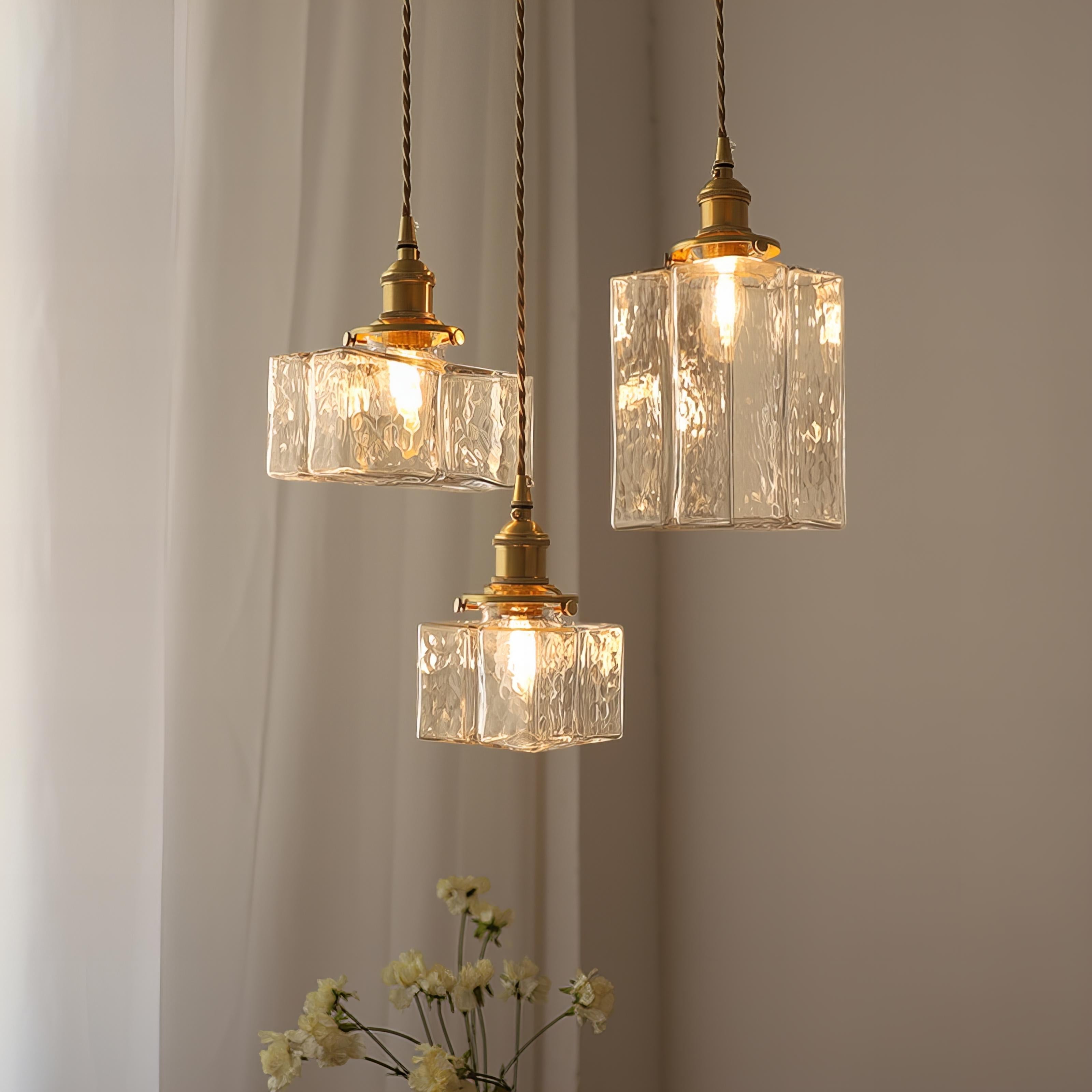 Pendant Light Square Gold - SIMETR | Elegance
