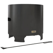 Smokeless Fire Pit Portable Wood Burning, 45cm, Black, Round Metal Bonfire Stove with Poker for Garden Camping