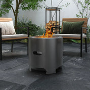 Smokeless Fire Pit Portable Wood Burning, 45cm, Black, Round Metal Bonfire Stove with Poker for Garden Camping