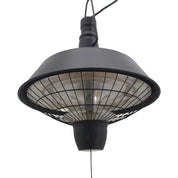 Outdoor Ceiling Mounted Halogen Electric Heater 2100W Hanging Patio Garden Warmer Light, Black
