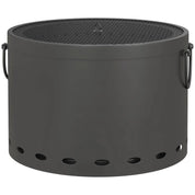 Smokeless Fire Pit Portable Wood Burning, 38cm, Dark Grey with Spark Screen and Poker for Garden Patio Picnic Bonfire Stove