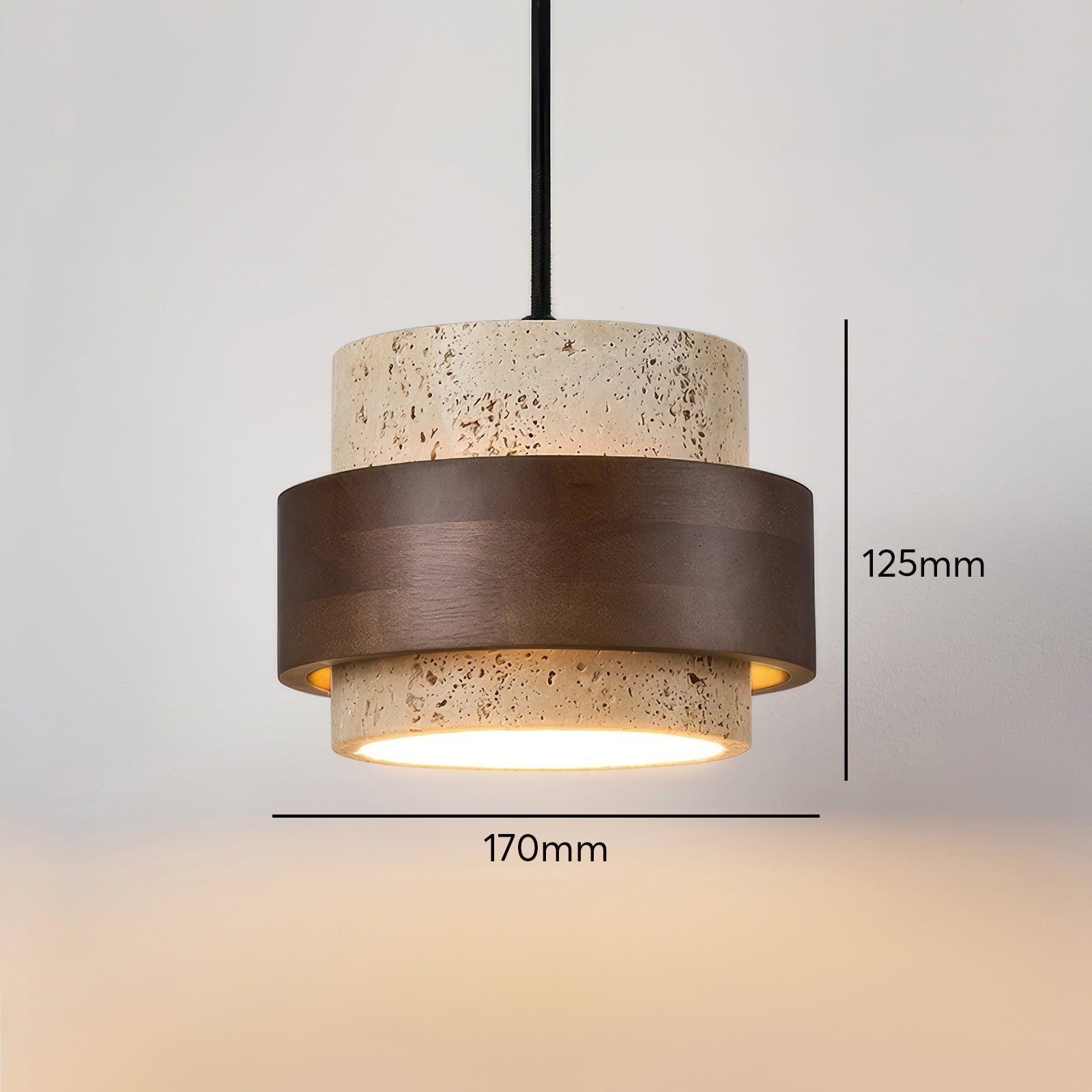 Pendant Light Travertine Wood - KRYNNX | Serene Ambiance
