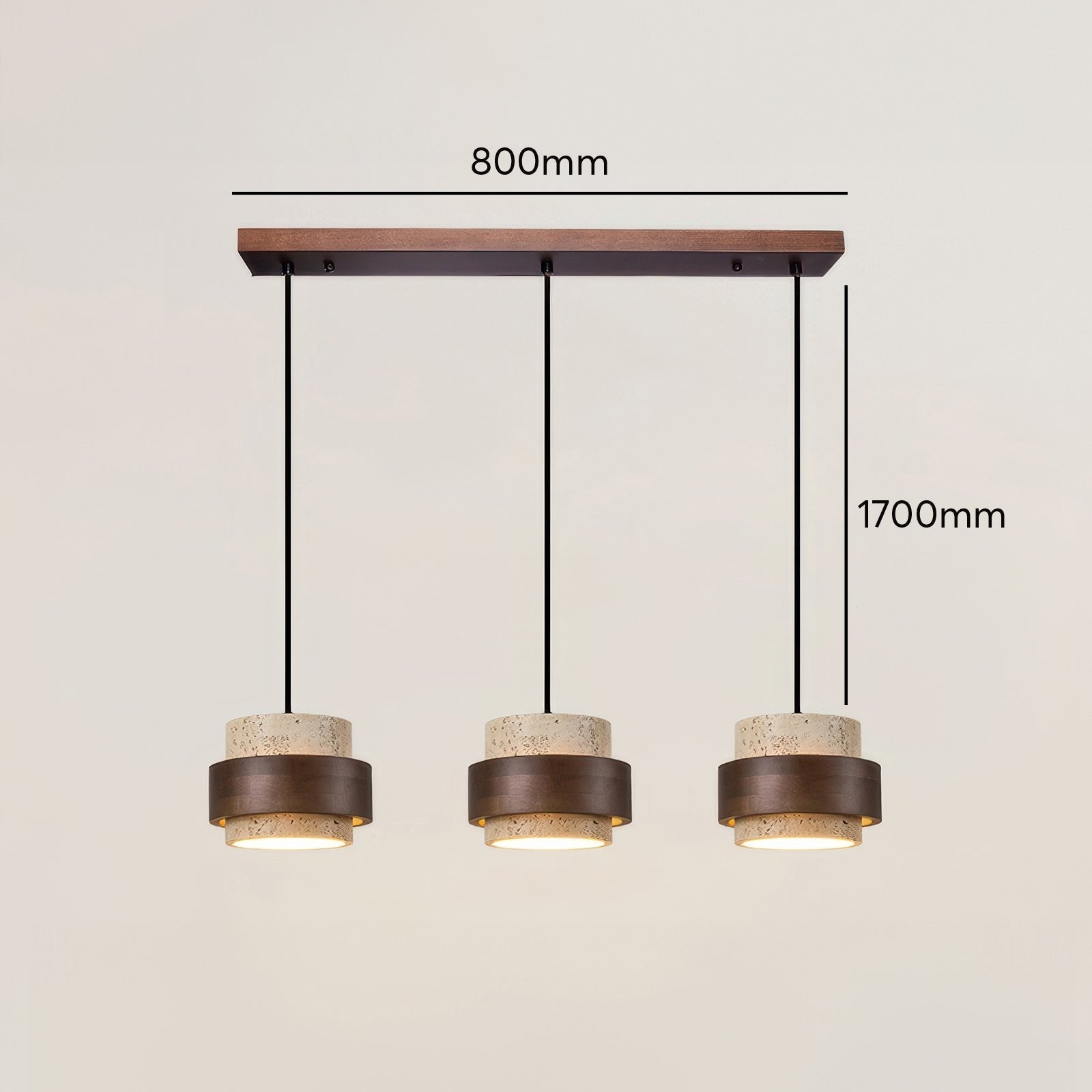 Pendant Light Travertine Wood - KRYNNX | Serene Ambiance