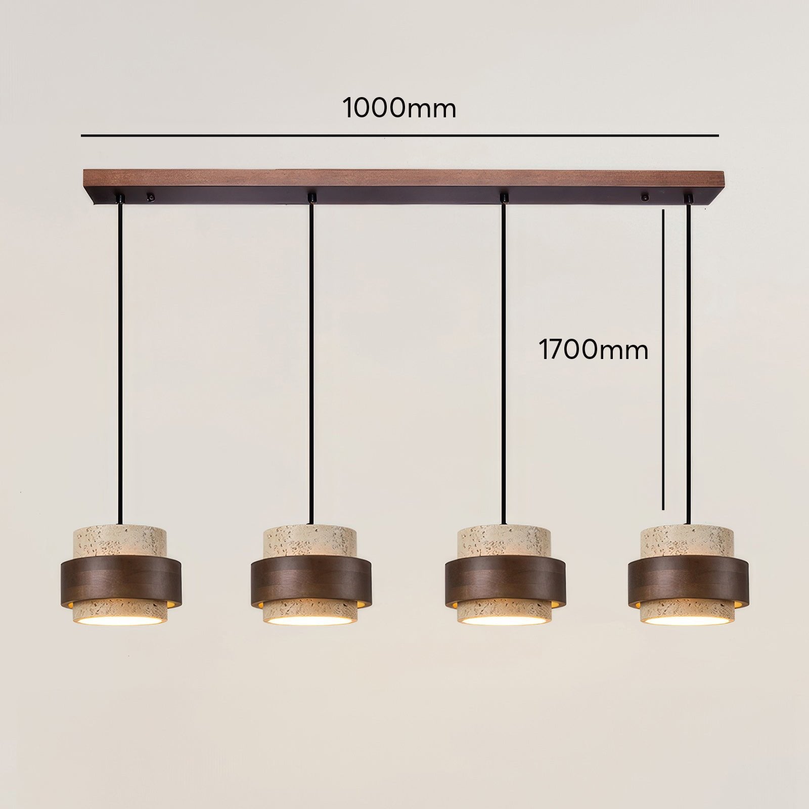 Pendant Light Travertine Wood - KRYNNX | Serene Ambiance
