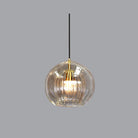 Hailie Suspension Bulle Nordique Métal/Verre Transparent/Doré Salon/Chambre