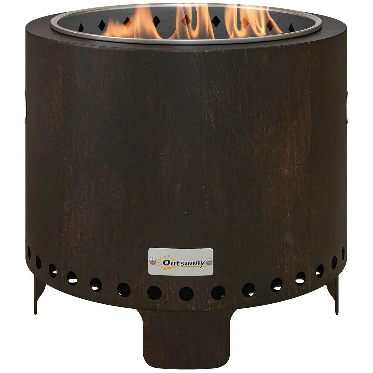Smokeless Fire Pit Metal Wood-burning, Black