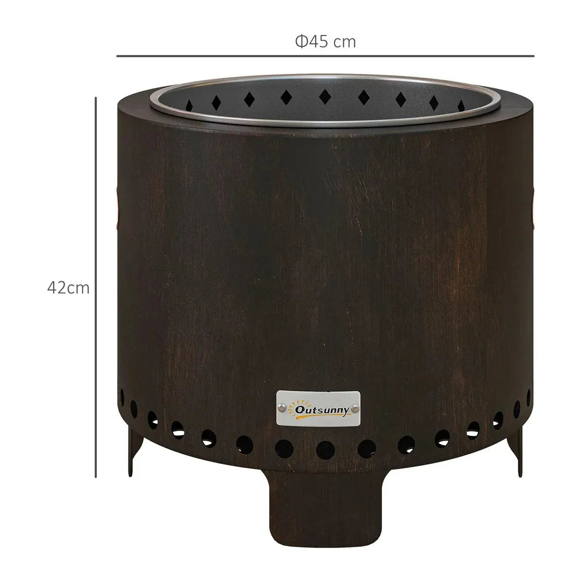 Smokeless Fire Pit Metal Wood-burning, Black