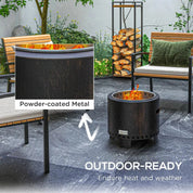 Smokeless Fire Pit Metal Wood-burning, Black