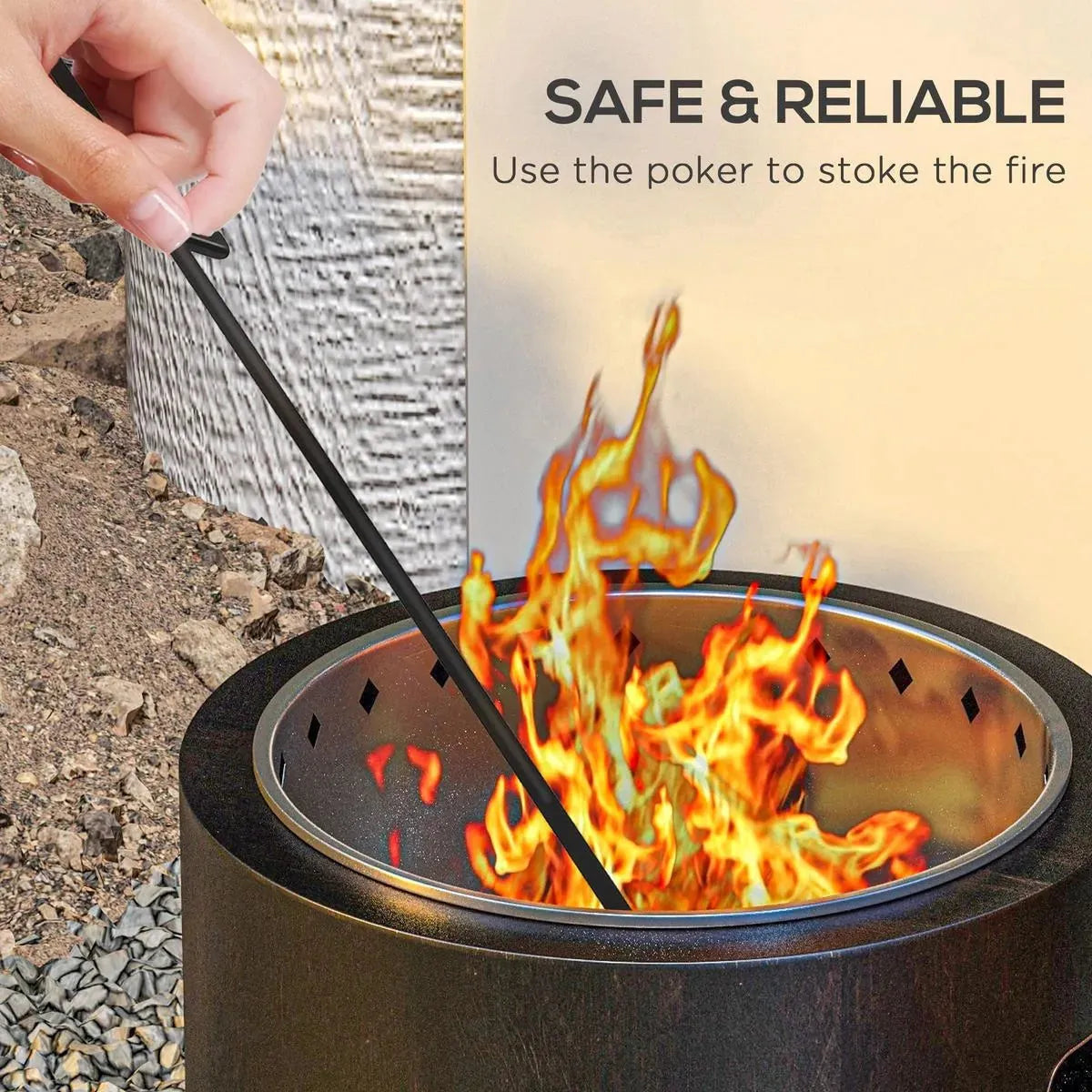 Smokeless Fire Pit Metal Wood-burning, Black