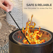 Smokeless Fire Pit Metal Wood-burning, Black