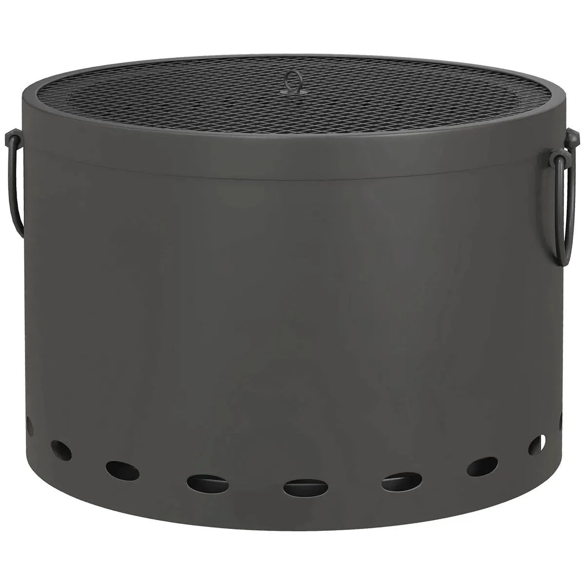 Smokeless Fire Pit Portable Wood Burning, 38cm, Dark Grey with Spark Screen and Poker for Garden Patio Picnic Bonfire Stove